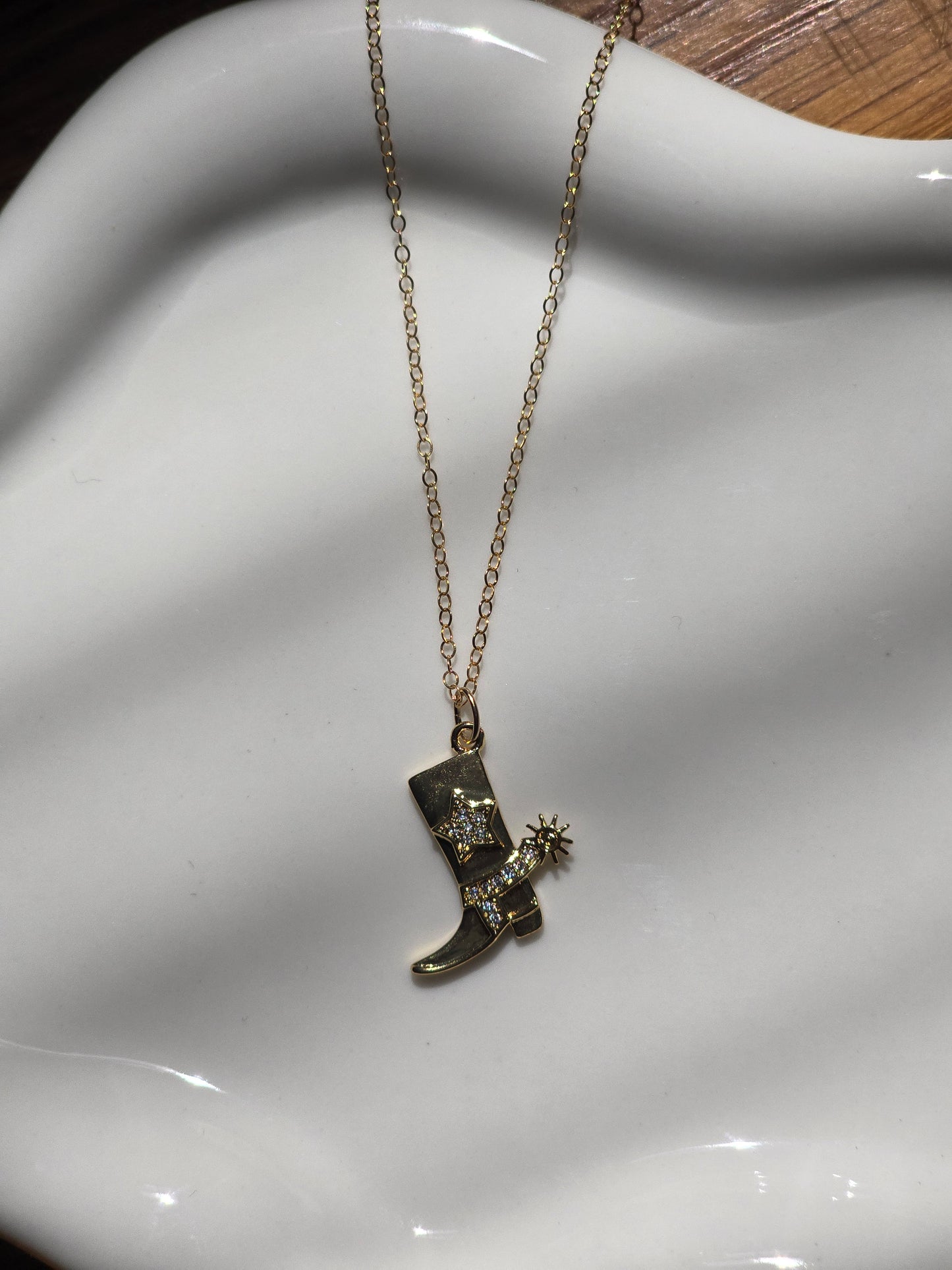 Cowboy Boot Pendant Necklace