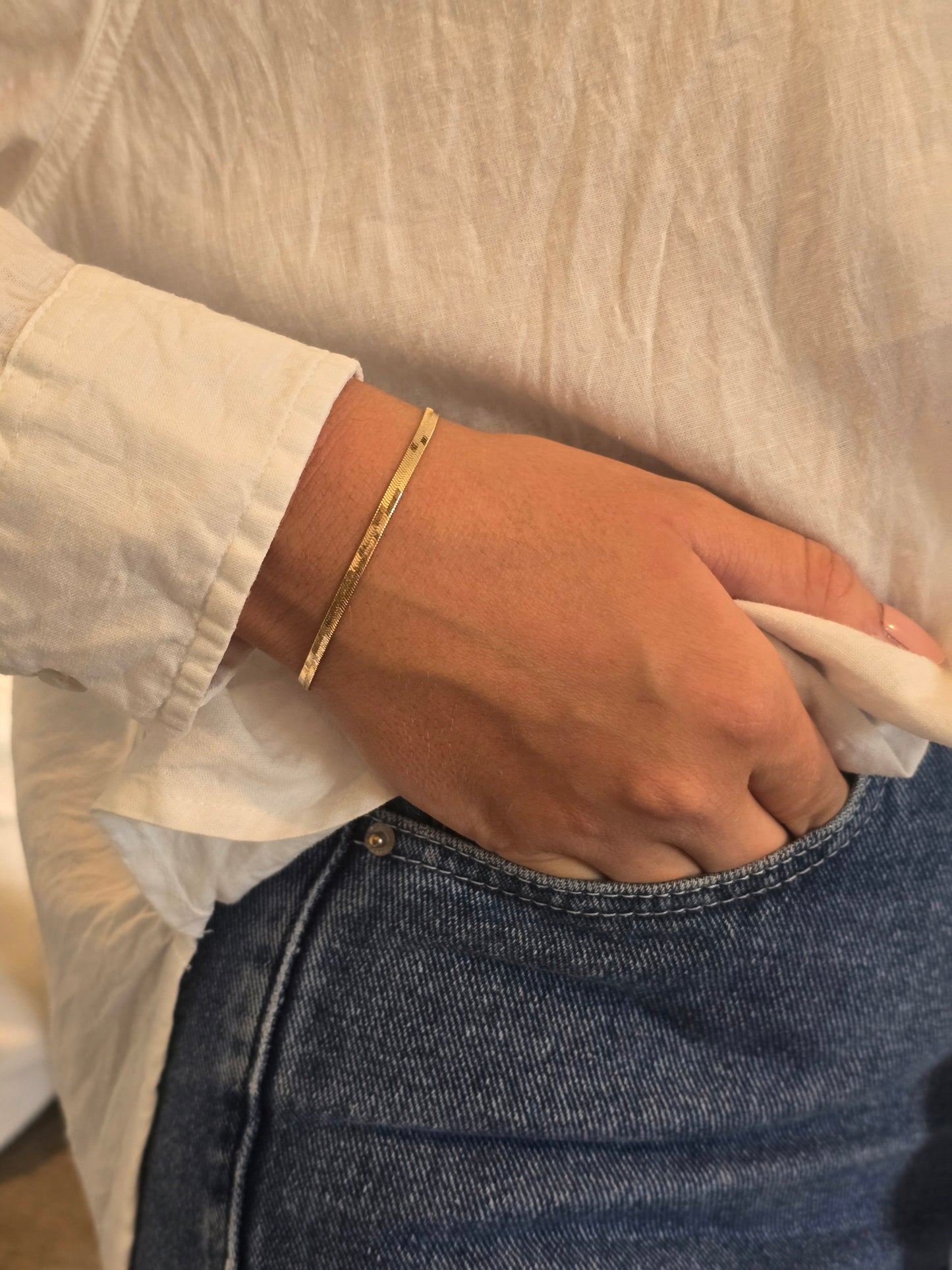 Jade Herringbone Bracelet