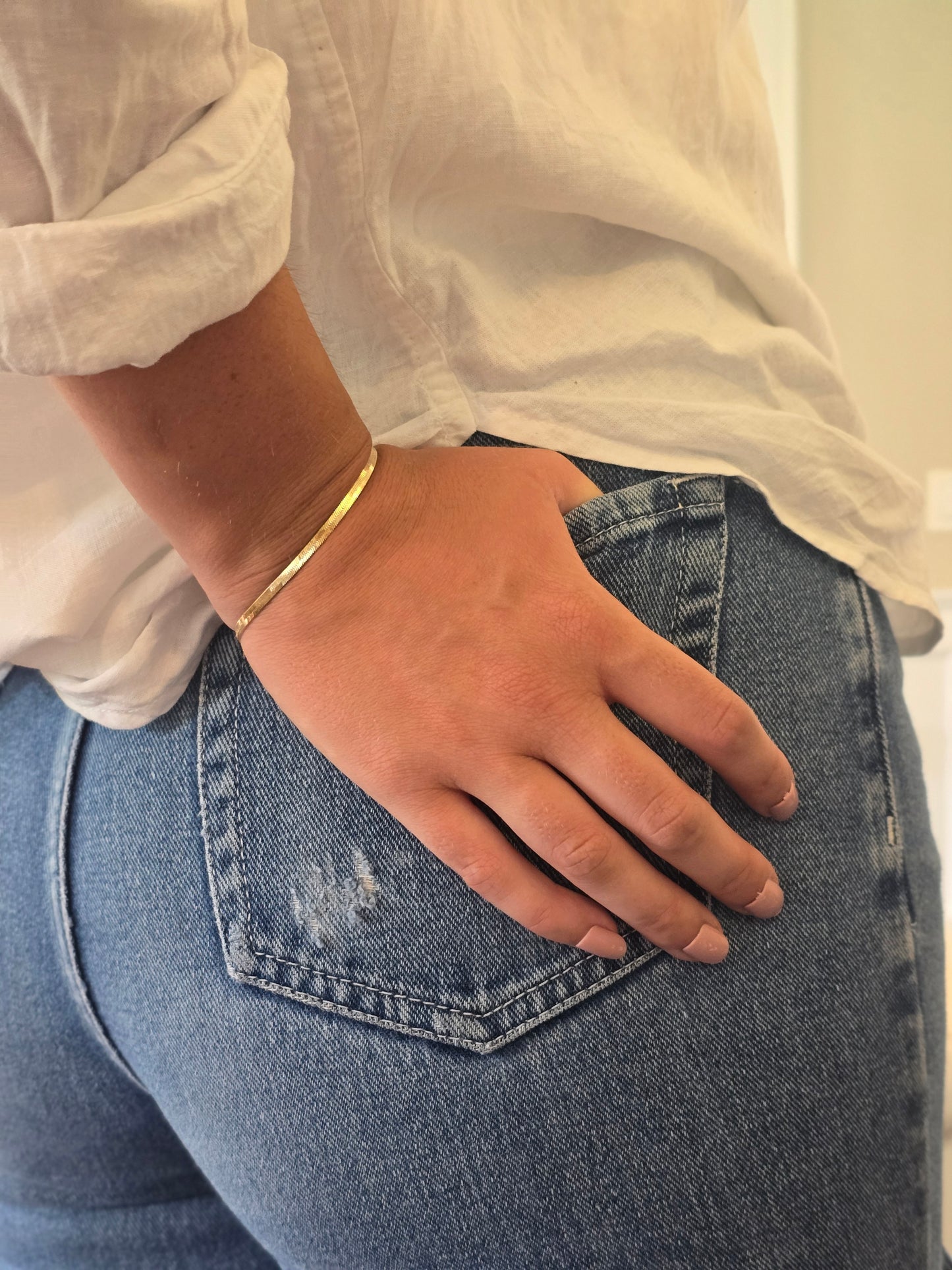 Jade Herringbone Bracelet