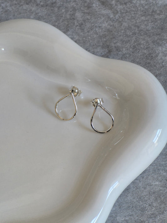 Hammered Teardrop Stud Earrings