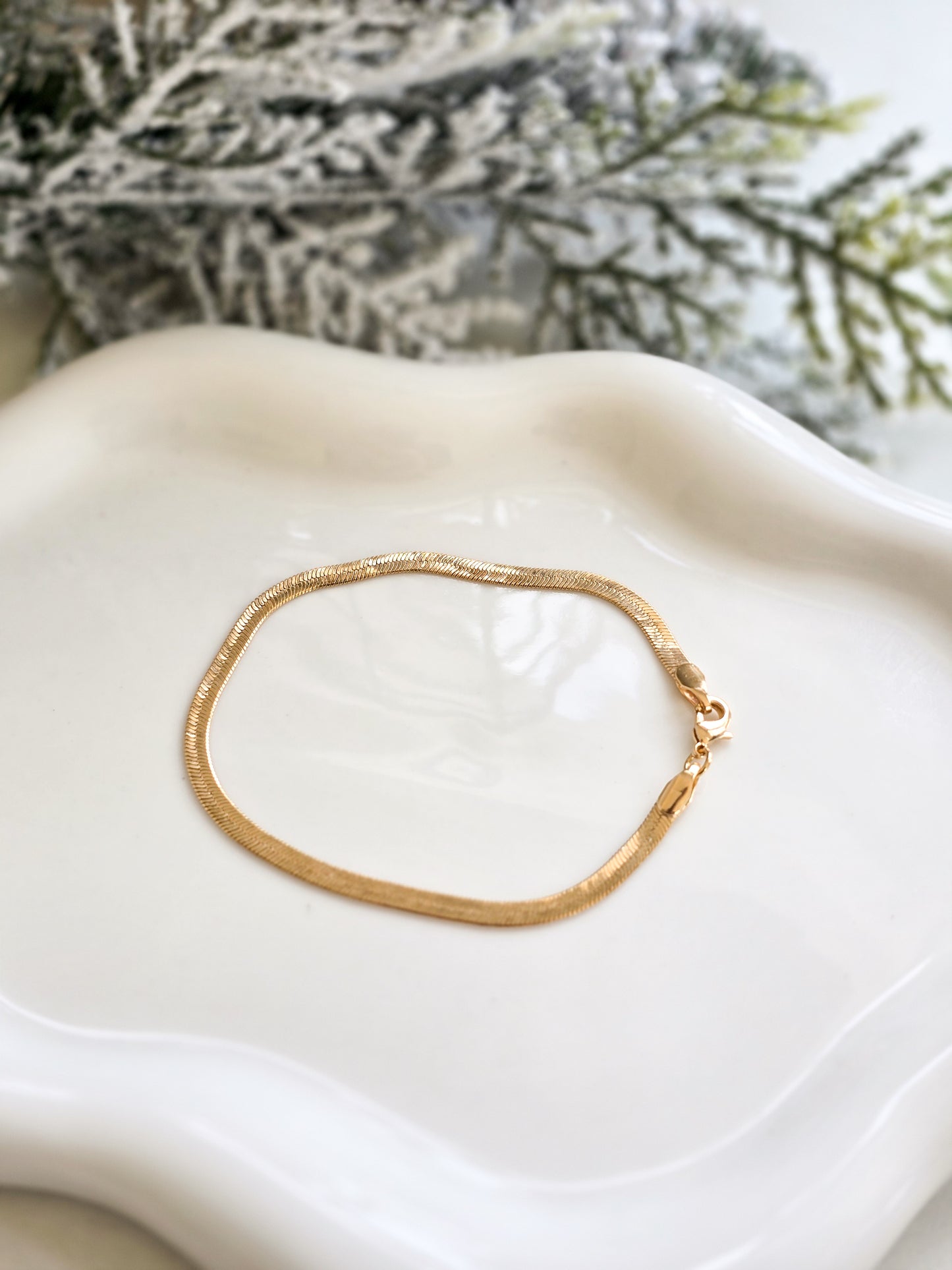 Jade Herringbone Bracelet